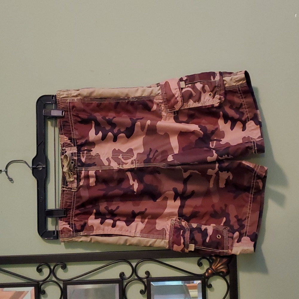 Boys camo cargo swim shorts